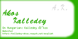 akos kalledey business card